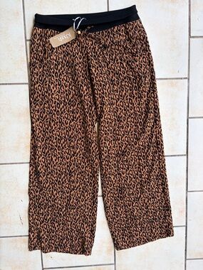 KHUSH Print Wide Leg Boutique Pants - Black & Brown